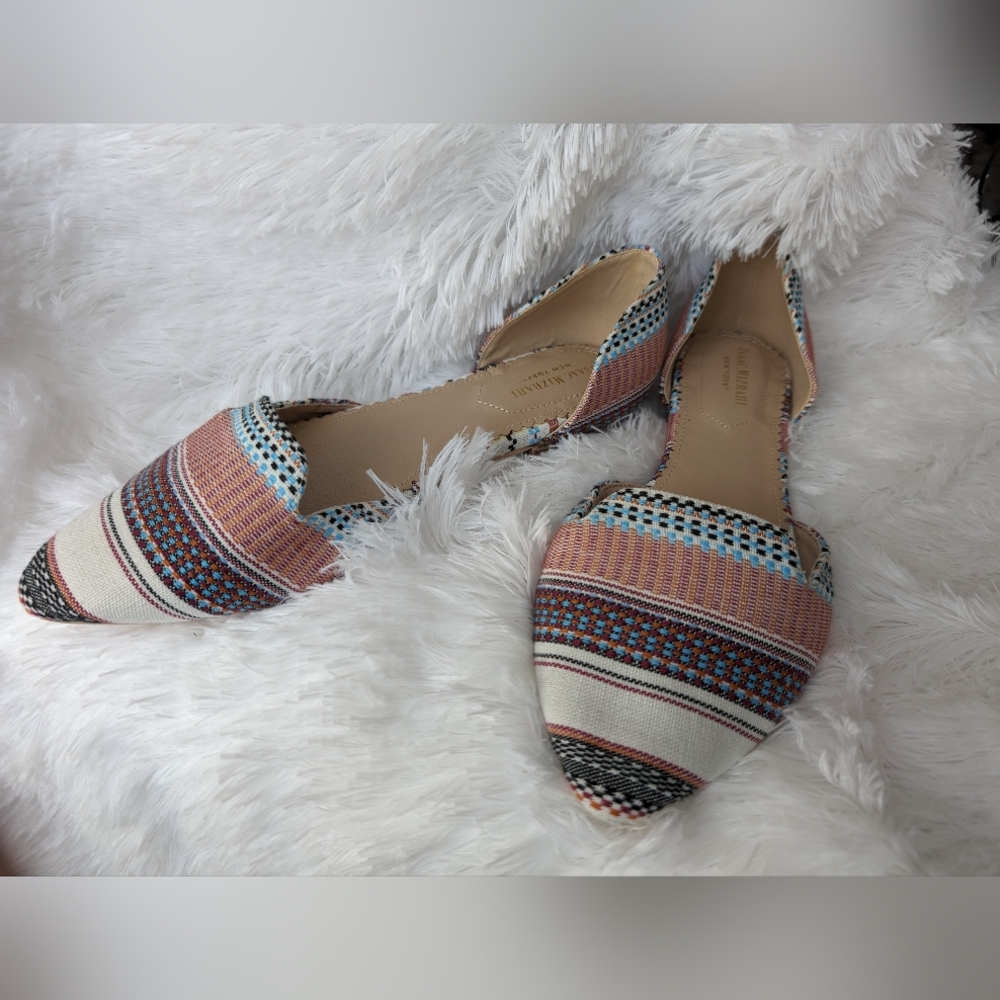 Isaac Mizrahi Tapestry D'Orsay Flats Woven Pointed Toe Southwestern Resort - Picture 1 of 6